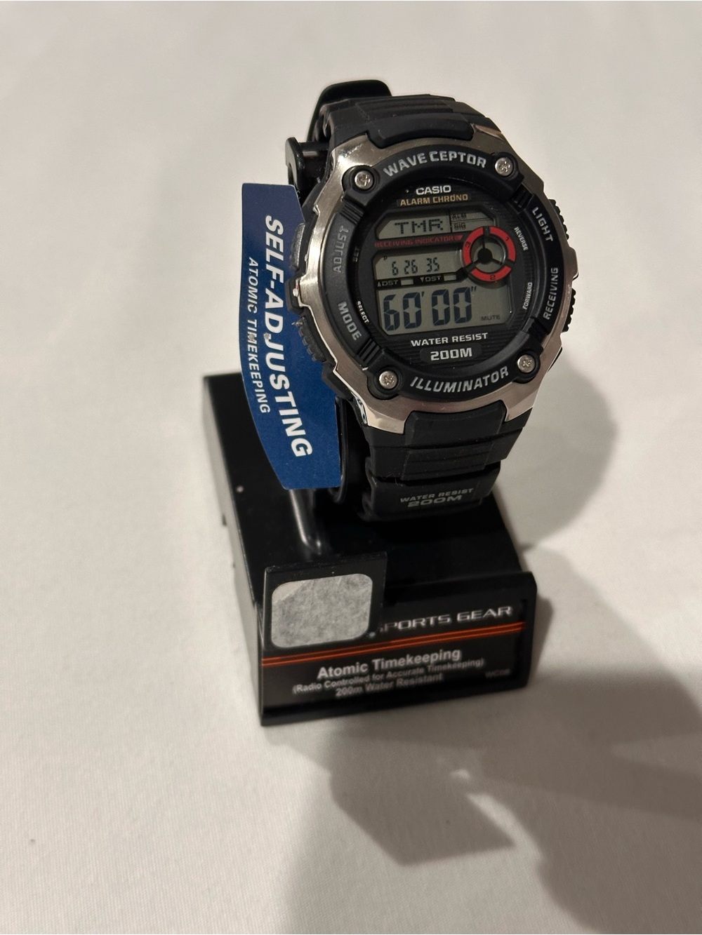 Casio Wave Ceptor Atomic Watch 200M Water Resist Illuminator Sport Gear - Picture 5 of 6